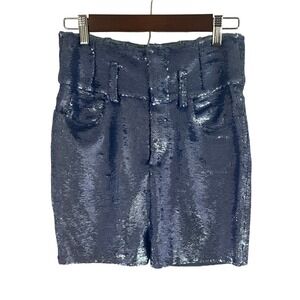 IRO‎ Paris Natou Sequin Mini Skirt High Waist Party Festival Blue Size 4